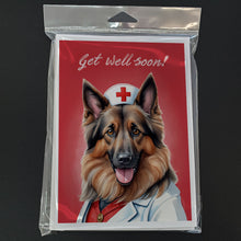 Load image into Gallery viewer, Belgian Tervuren Get Well Soon Greeting Cards - Blank Note Cards – 8-Pack of Artist-Designed Cards with Envelopes
