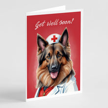 Load image into Gallery viewer, Belgian Tervuren Get Well Soon Greeting Cards - Blank Note Cards – 8-Pack of Artist-Designed Cards with Envelopes