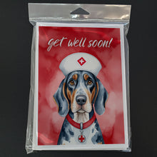 Load image into Gallery viewer, Bluetick Coonhound Get Well Soon Greeting Cards - Blank Note Cards – 8-Pack of Artist-Designed Cards with Envelopes