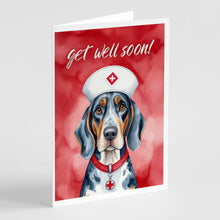 Load image into Gallery viewer, Bluetick Coonhound Get Well Soon Greeting Cards - Blank Note Cards – 8-Pack of Artist-Designed Cards with Envelopes