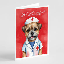 Load image into Gallery viewer, Border Terrier Get Well Soon Greeting Cards - Blank Note Cards – 8-Pack of Artist-Designed Cards with Envelopes