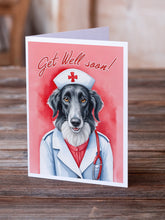 Load image into Gallery viewer, Borzoi Get Well Soon Greeting Cards - Blank Note Cards – 8-Pack of Artist-Designed Cards with Envelopes