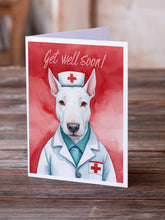 Load image into Gallery viewer, Bull Terrier Get Well Soon Greeting Cards - Blank Note Cards – 8-Pack of Artist-Designed Cards with Envelopes