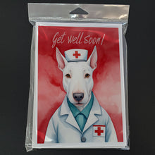 Load image into Gallery viewer, Bull Terrier Get Well Soon Greeting Cards - Blank Note Cards – 8-Pack of Artist-Designed Cards with Envelopes