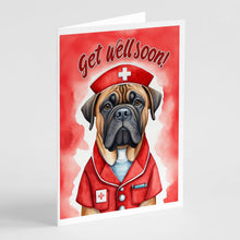 Load image into Gallery viewer, Bullmastiff Get Well Soon Greeting Cards - Blank Note Cards – 8-Pack of Artist-Designed Cards with Envelopes