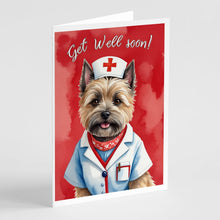 Load image into Gallery viewer, Cairn Terrier Get Well Soon Greeting Cards - Blank Note Cards – 8-Pack of Artist-Designed Cards with Envelopes