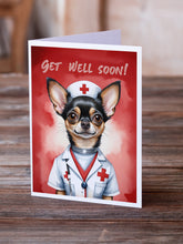 Load image into Gallery viewer, Black and Tan Chihuahua Get Well Soon Greeting Cards - Blank Note Cards – 8-Pack of Artist-Designed Cards with Envelopes