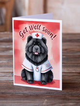 Load image into Gallery viewer, Black Chow Chow Get Well Soon Greeting Cards - Blank Note Cards – 8-Pack of Artist-Designed Cards with Envelopes