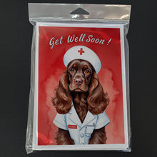 Load image into Gallery viewer, Chocolate Cocker Spaniel Get Well Soon Greeting Cards - Blank Note Cards – 8-Pack of Artist-Designed Cards with Envelopes