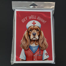Load image into Gallery viewer, Cocker Spaniel Get Well Soon Greeting Cards - Blank Note Cards – 8-Pack of Artist-Designed Cards with Envelopes