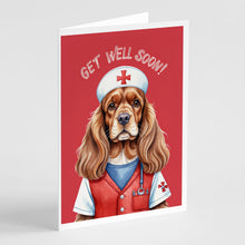 Load image into Gallery viewer, Cocker Spaniel Get Well Soon Greeting Cards - Blank Note Cards – 8-Pack of Artist-Designed Cards with Envelopes
