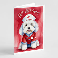 Load image into Gallery viewer, Coton De Tulear Get Well Soon Greeting Cards - Blank Note Cards – 8-Pack of Artist-Designed Cards with Envelopes