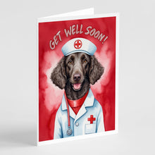 Load image into Gallery viewer, Curly Coated Retriever Get Well Soon Greeting Cards - Blank Note Cards – 8-Pack of Artist-Designed Cards with Envelopes
