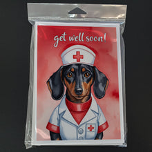 Load image into Gallery viewer, Dachshund Get Well Soon Greeting Cards - Blank Note Cards – 8-Pack of Artist-Designed Cards with Envelopes