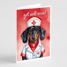 Load image into Gallery viewer, Dachshund Get Well Soon Greeting Cards - Blank Note Cards – 8-Pack of Artist-Designed Cards with Envelopes