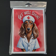 Load image into Gallery viewer, Dachshund Get Well Soon Greeting Cards - Blank Note Cards – 8-Pack of Artist-Designed Cards with Envelopes