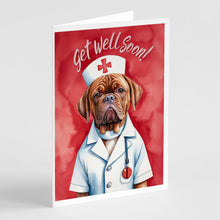Load image into Gallery viewer, Dogue De Bordeaux Get Well Soon Greeting Cards - Blank Note Cards – 8-Pack of Artist-Designed Cards with Envelopes