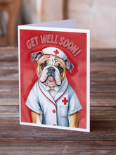 Load image into Gallery viewer, English Bulldog Get Well Soon Greeting Cards - Blank Note Cards – 8-Pack of Artist-Designed Cards with Envelopes