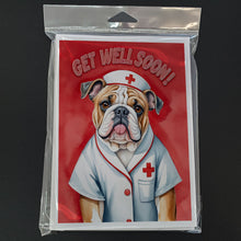 Load image into Gallery viewer, English Bulldog Get Well Soon Greeting Cards - Blank Note Cards – 8-Pack of Artist-Designed Cards with Envelopes