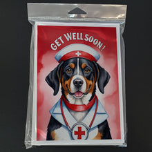 Load image into Gallery viewer, Entlebucher Mountain Dog Get Well Soon Greeting Cards - Blank Note Cards – 8-Pack of Artist-Designed Cards with Envelopes