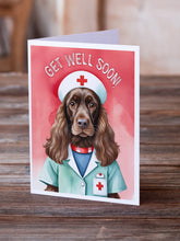 Load image into Gallery viewer, Field Spaniel Get Well Soon Greeting Cards - Blank Note Cards – 8-Pack of Artist-Designed Cards with Envelopes