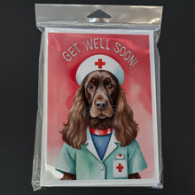Load image into Gallery viewer, Field Spaniel Get Well Soon Greeting Cards - Blank Note Cards – 8-Pack of Artist-Designed Cards with Envelopes