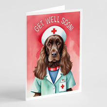 Load image into Gallery viewer, Field Spaniel Get Well Soon Greeting Cards - Blank Note Cards – 8-Pack of Artist-Designed Cards with Envelopes