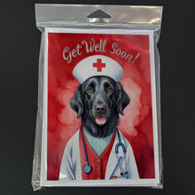 Load image into Gallery viewer, Flat-Coated Retriever Get Well Soon Greeting Cards - Blank Note Cards – 8-Pack of Artist-Designed Cards with Envelopes