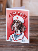 Load image into Gallery viewer, German Shorthaired Pointer Get Well Soon Greeting Cards - Blank Note Cards – 8-Pack of Artist-Designed Cards with Envelopes