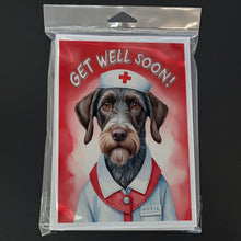 Load image into Gallery viewer, German Wirehaired Pointer Get Well Soon Greeting Cards - Blank Note Cards – 8-Pack of Artist-Designed Cards with Envelopes