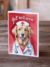 Load image into Gallery viewer, Golden Retriever Get Well Soon Greeting Cards - Blank Note Cards – 8-Pack of Artist-Designed Cards with Envelopes