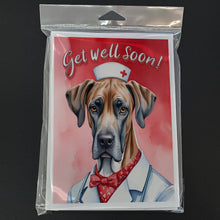 Load image into Gallery viewer, Great Dane Get Well Soon Greeting Cards - Blank Note Cards – 8-Pack of Artist-Designed Cards with Envelopes