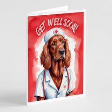 Load image into Gallery viewer, Irish Setter Get Well Soon Greeting Cards - Blank Note Cards – 8-Pack of Artist-Designed Cards with Envelopes