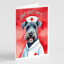 Load image into Gallery viewer, Kerry Blue Terrier Get Well Soon Greeting Cards - Blank Note Cards – 8-Pack of Artist-Designed Cards with Envelopes