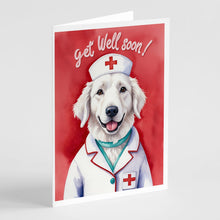 Load image into Gallery viewer, Kuvasz Get Well Soon Greeting Cards - Blank Note Cards – 8-Pack of Artist-Designed Cards with Envelopes