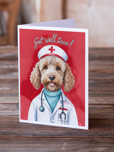 Load image into Gallery viewer, Labradoodle Get Well Soon Greeting Cards - Blank Note Cards – 8-Pack of Artist-Designed Cards with Envelopes