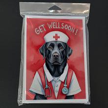 Load image into Gallery viewer, Black Labrador Retriever Get Well Soon Greeting Cards - Blank Note Cards – 8-Pack of Artist-Designed Cards with Envelopes