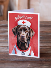 Load image into Gallery viewer, Chocolate Labrador Retriever Get Well Soon Greeting Cards - Blank Note Cards – 8-Pack of Artist-Designed Cards with Envelopes