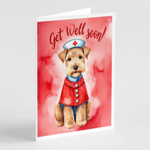 Load image into Gallery viewer, Lakeland Terrier Get Well Soon Greeting Cards - Blank Note Cards – 8-Pack of Artist-Designed Cards with Envelopes