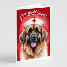 Load image into Gallery viewer, Leonberger Get Well Soon Greeting Cards - Blank Note Cards – 8-Pack of Artist-Designed Cards with Envelopes