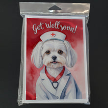 Load image into Gallery viewer, Maltese Get Well Soon Greeting Cards - Blank Note Cards – 8-Pack of Artist-Designed Cards with Envelopes