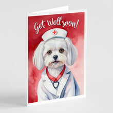 Load image into Gallery viewer, Maltese Get Well Soon Greeting Cards - Blank Note Cards – 8-Pack of Artist-Designed Cards with Envelopes