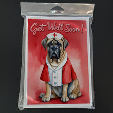 Load image into Gallery viewer, Mastiff Get Well Soon Greeting Cards - Blank Note Cards – 8-Pack of Artist-Designed Cards with Envelopes