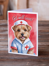 Load image into Gallery viewer, Norfolk Terrier Get Well Soon Greeting Cards - Blank Note Cards – 8-Pack of Artist-Designed Cards with Envelopes