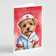 Load image into Gallery viewer, Norfolk Terrier Get Well Soon Greeting Cards - Blank Note Cards – 8-Pack of Artist-Designed Cards with Envelopes