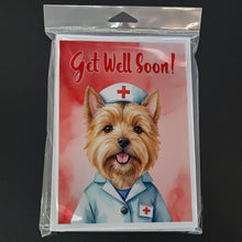 Load image into Gallery viewer, Norwich Terrier Get Well Soon Greeting Cards - Blank Note Cards – 8-Pack of Artist-Designed Cards with Envelopes