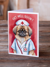 Load image into Gallery viewer, Pekingese Get Well Soon Greeting Cards - Blank Note Cards – 8-Pack of Artist-Designed Cards with Envelopes