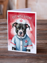 Load image into Gallery viewer, Pit Bull Terrier Get Well Soon Greeting Cards - Blank Note Cards – 8-Pack of Artist-Designed Cards with Envelopes