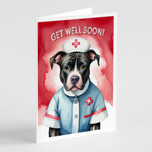 Load image into Gallery viewer, Pit Bull Terrier Get Well Soon Greeting Cards - Blank Note Cards – 8-Pack of Artist-Designed Cards with Envelopes