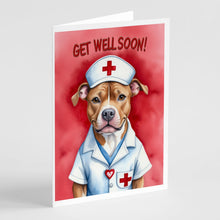 Load image into Gallery viewer, Pit Bull Terrier Get Well Soon Greeting Cards - Blank Note Cards – 8-Pack of Artist-Designed Cards with Envelopes